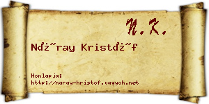 Náray Kristóf névjegykártya