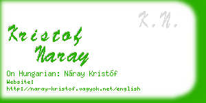 kristof naray business card